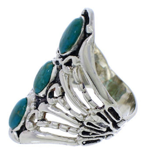 Authentic Sterling Silver And Turquoise Ring Size 5-1/4 UX32693